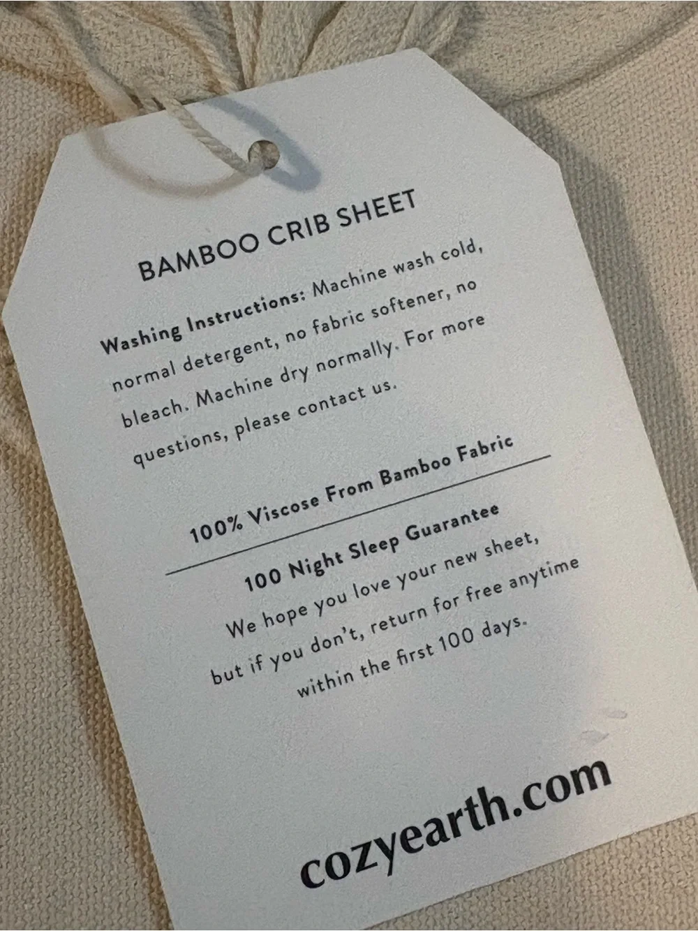 Cozy Earth Bamboo Linen Fitted Crib Sheet Natural NWT
